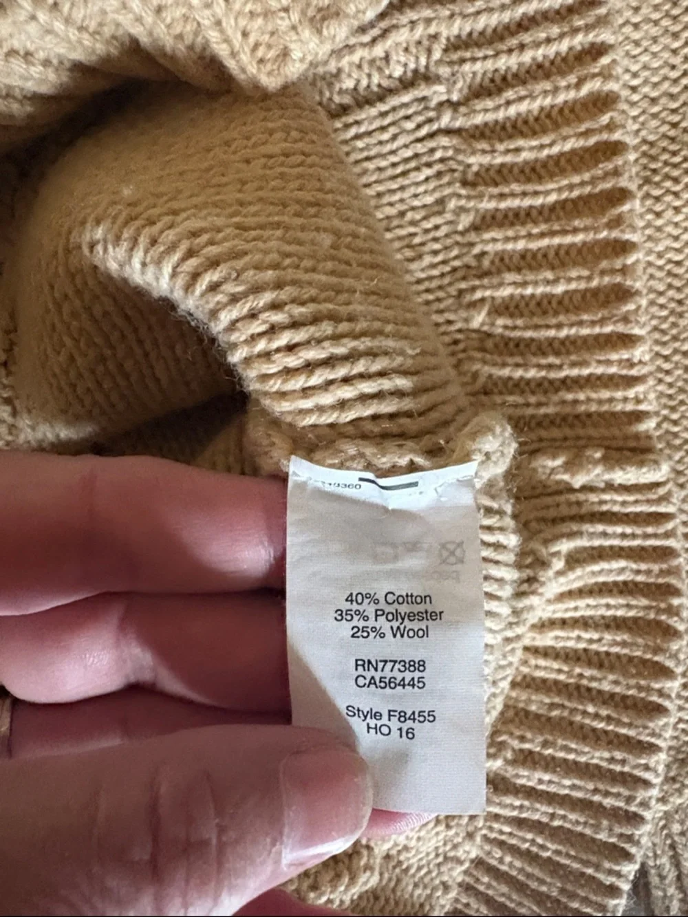 J. Crew Cable-Knit Crewneck Sweater -‎ Cream/Tan